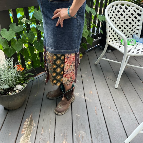 DENIM TIE SKIRT - Picture 4 of 8